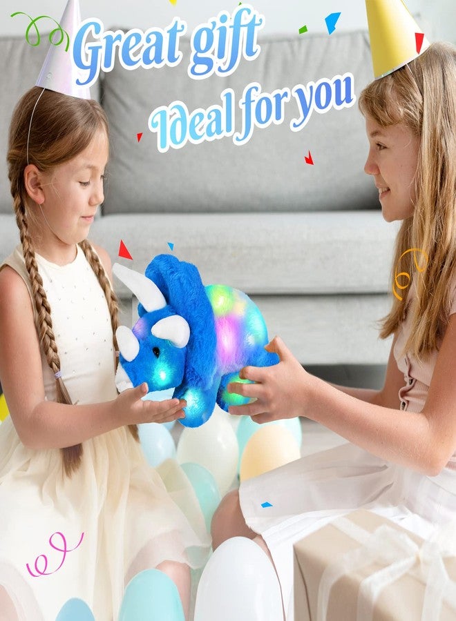 Glow Guards 16'' Light up Triceratops Dinosaur Stuffed Animal,LED Soft Dinosaur Plush Toy with Magic Night Lights&Lullaby,Birthday Children's Day for Toddler Kids - Image 4